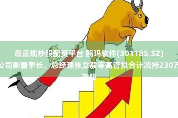 最正规炒股配资平台 鸥玛软件(301185.SZ)：公司副董事长、总经理张立毅等高管拟合计减持230万股