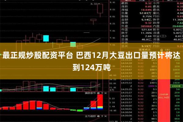 最正规炒股配资平台 巴西12月大豆出口量预计将达到124万吨